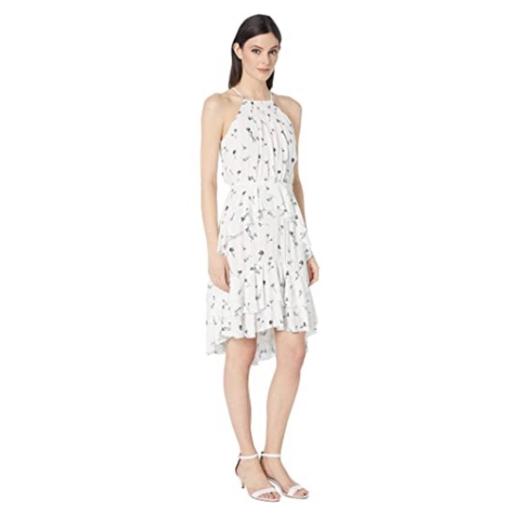 Joie Lamberta Halter Floral Ruffle High-Low Dress - Picture 9 of 16